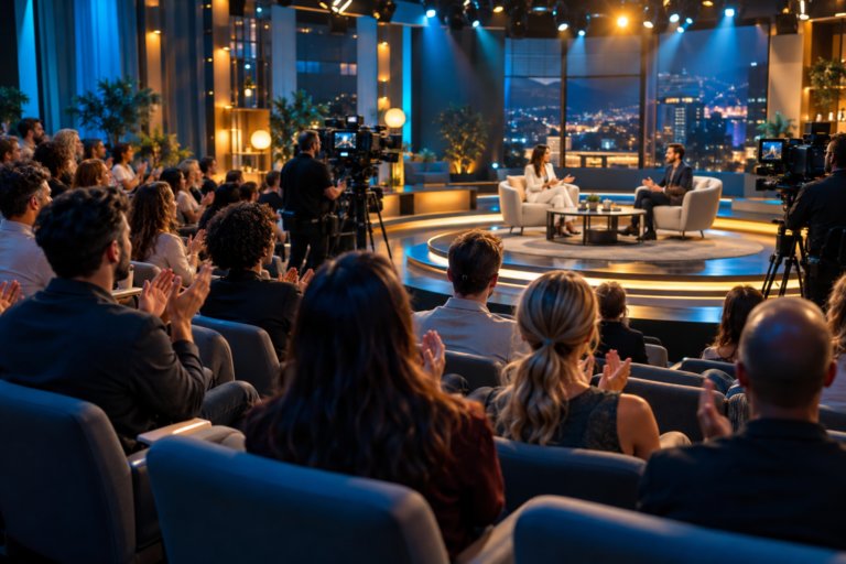 Pubblico seduto in uno studio televisivo durante una registrazione